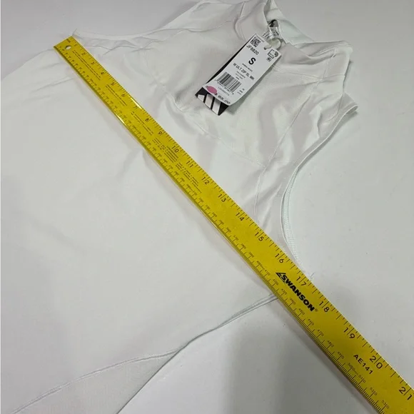 adidas White Sleeveless Mock-Neck Athletic Tank - Picture 3 of 8